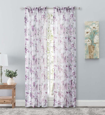 Plow & Hearth Curtain Panels Indoor Living Whimsical Sheer Rod Pocket Panel Curtains And Valance
