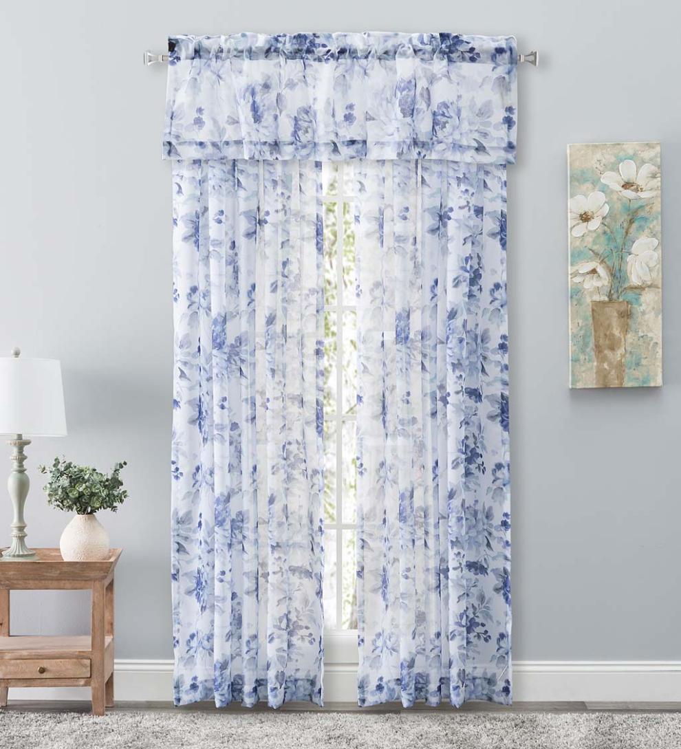 Plow & Hearth Curtain Panels Indoor Living Whimsical Sheer Rod Pocket Panel Curtains And Valance