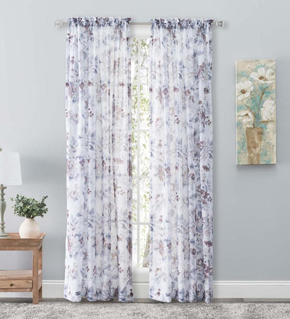 Plow & Hearth Curtain Panels Indoor Living Whimsical Sheer Rod Pocket Panel Curtains And Valance
