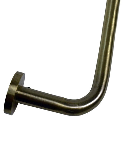 Plow & Hearth Curtain Rods & Hardware Indoor Living Adjustable Bay Window Curtain Rod Set - Rubbed Matte Brass