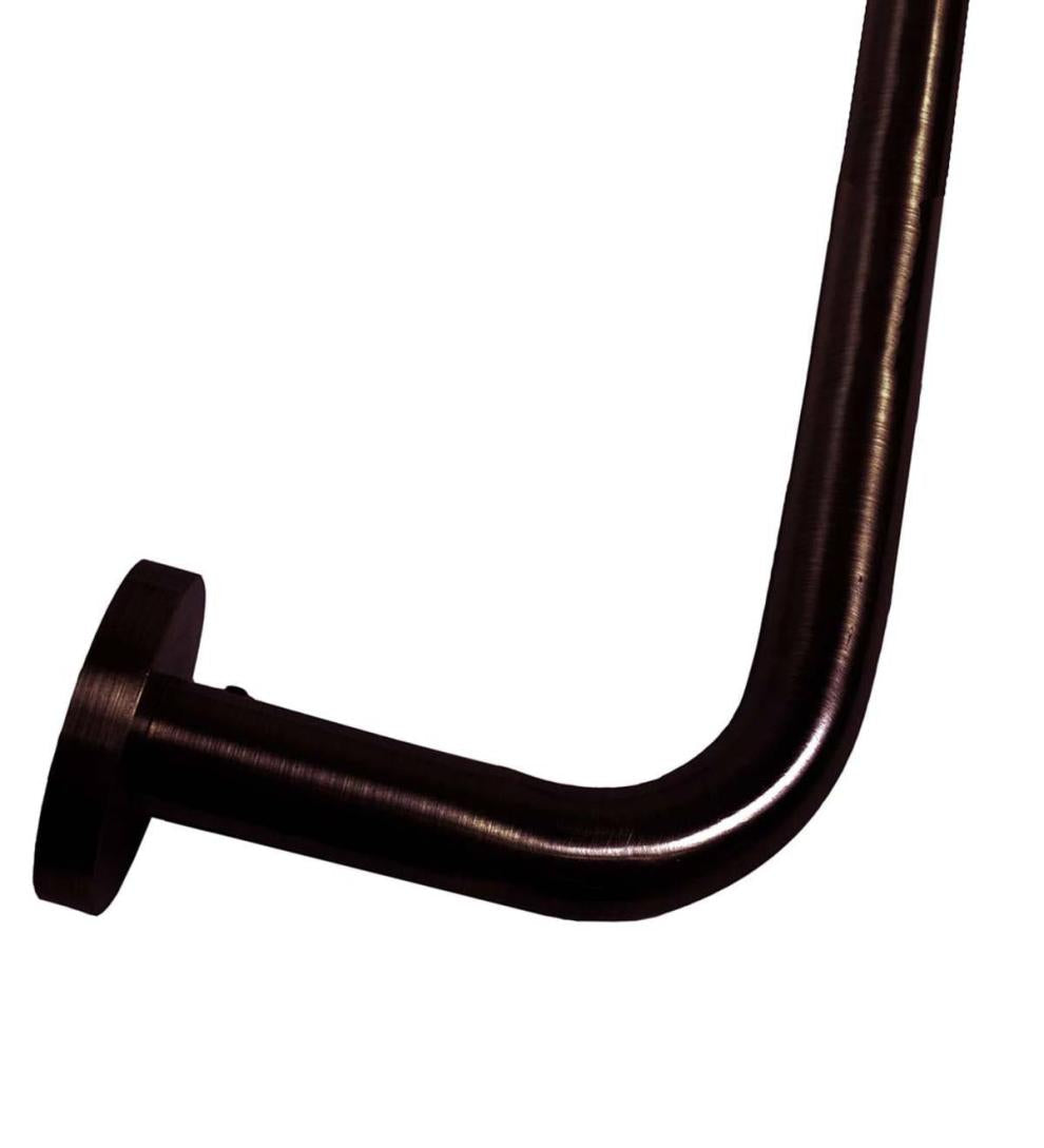 Plow & Hearth Curtain Rods & Hardware Indoor Living Adjustable Bay Window Curtain Rod Set - Rubbed Matte Brass