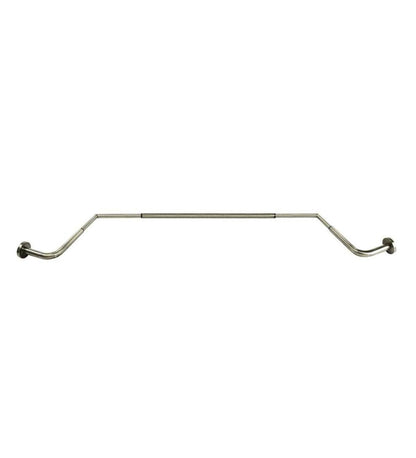 Plow & Hearth Curtain Rods & Hardware Indoor Living Adjustable Bay Window Curtain Rod Set - Rubbed Matte Brass