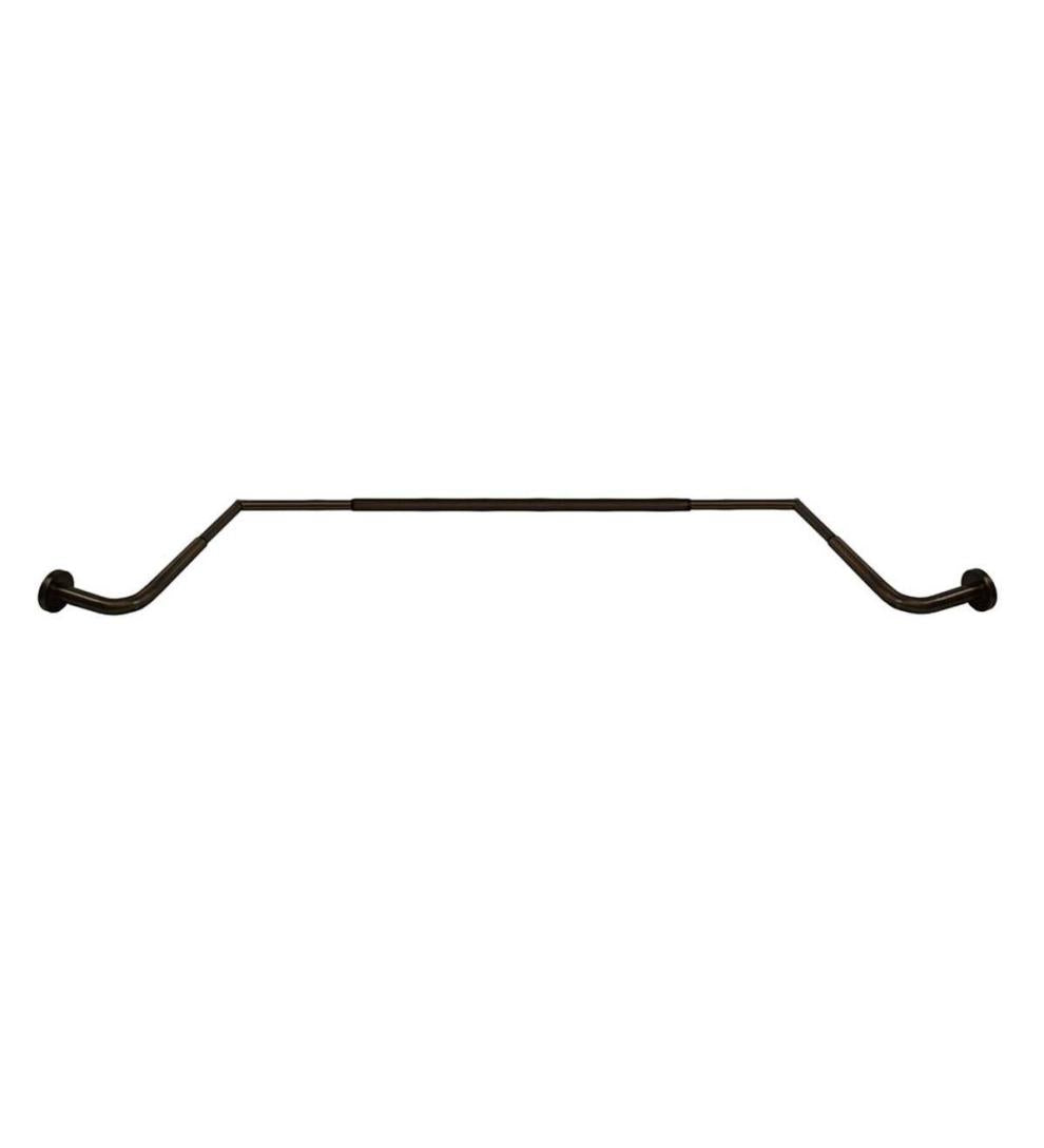 Plow & Hearth Curtain Rods & Hardware Indoor Living Adjustable Bay Window Curtain Rod Set - Rubbed Matte Brass