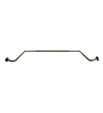 Plow & Hearth Curtain Rods & Hardware Indoor Living Adjustable Bay Window Curtain Rod Set - Rubbed Matte Brass