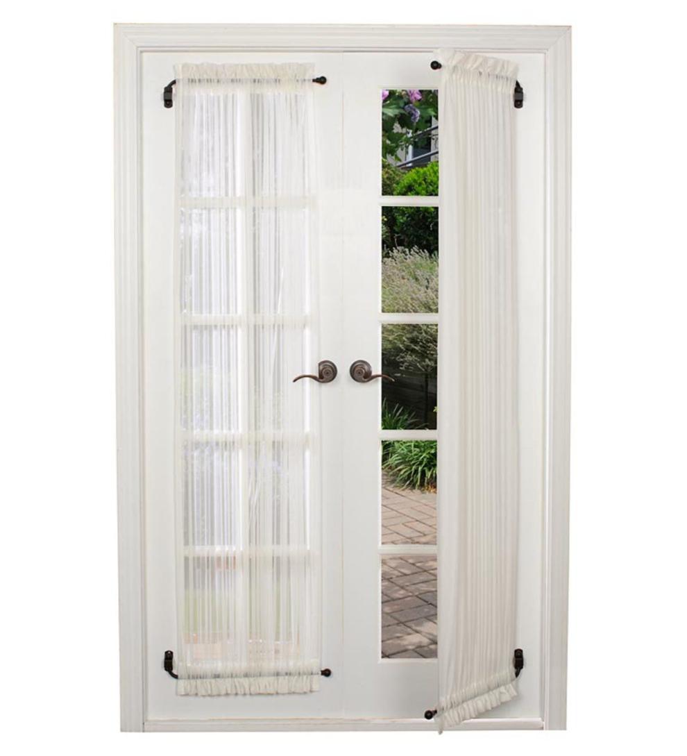 Plow & Hearth Curtain Rods & Hardware Indoor Living Adjustable Steel Swing Arm Curtain Rod Set