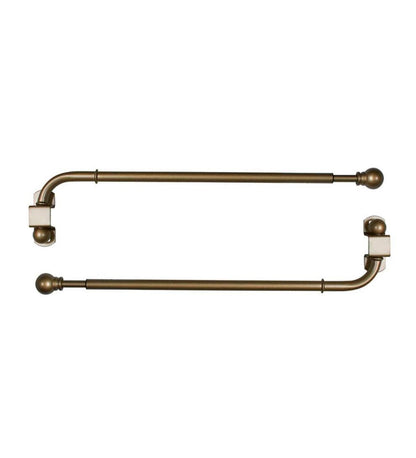 Plow & Hearth Curtain Rods & Hardware Indoor Living Adjustable Steel Swing Arm Curtain Rod Set