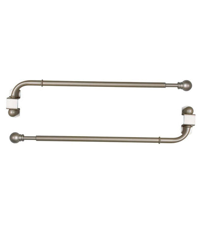 Plow & Hearth Curtain Rods & Hardware Indoor Living Adjustable Steel Swing Arm Curtain Rod Set