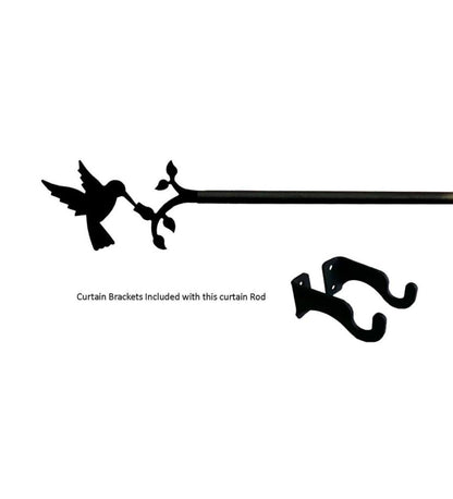 Plow & Hearth Curtain Rods & Hardware Indoor Living Adjustable Wrought Iron Curtain Rod With Brackets