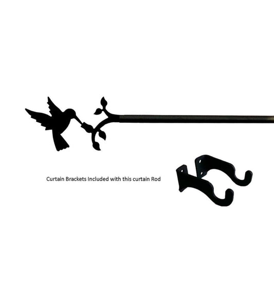 Plow & Hearth Curtain Rods & Hardware Indoor Living Adjustable Wrought Iron Curtain Rod With Brackets