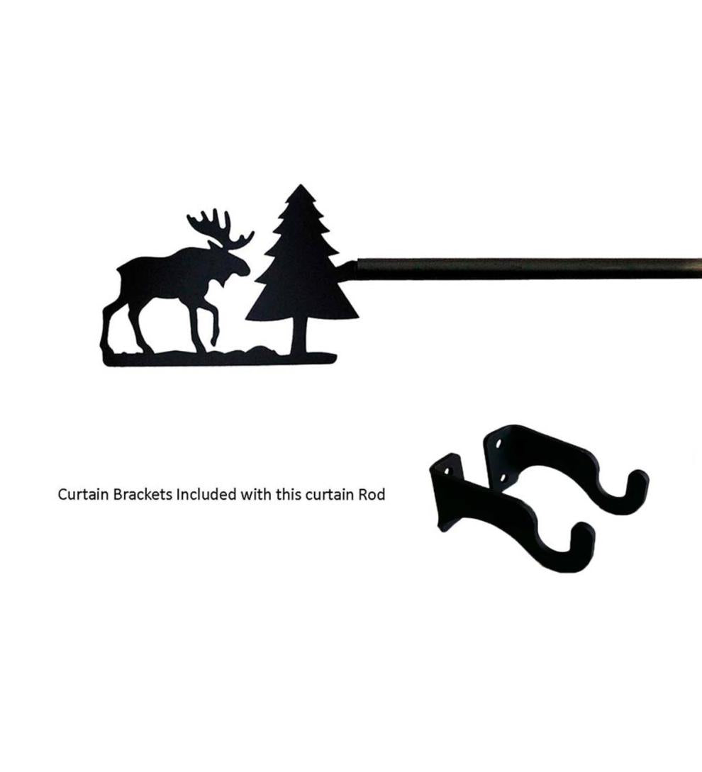 Plow & Hearth Curtain Rods & Hardware Indoor Living Adjustable Wrought Iron Curtain Rod With Brackets
