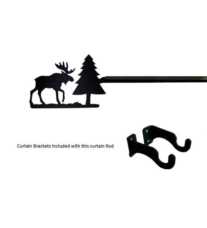 Plow & Hearth Curtain Rods & Hardware Indoor Living Adjustable Wrought Iron Curtain Rod With Brackets