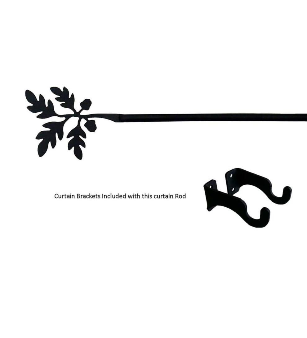 Plow & Hearth Curtain Rods & Hardware Indoor Living Adjustable Wrought Iron Curtain Rod With Brackets