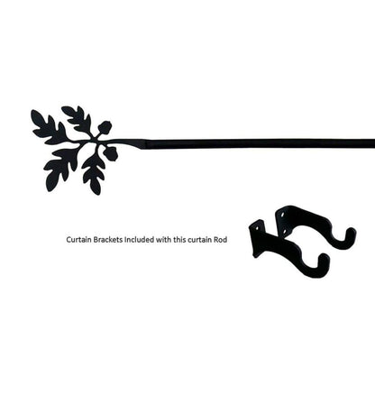Plow & Hearth Curtain Rods & Hardware Indoor Living Adjustable Wrought Iron Curtain Rod With Brackets