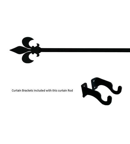 Plow & Hearth Curtain Rods & Hardware Indoor Living Adjustable Wrought Iron Curtain Rod With Brackets
