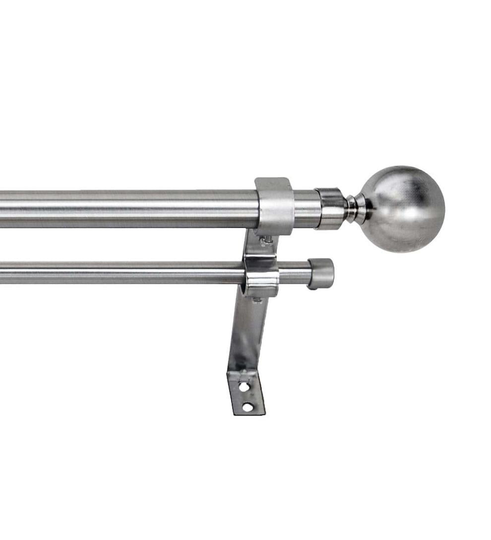 Plow & Hearth Curtain Rods & Hardware Indoor Living Ball Finial Double Rod Set