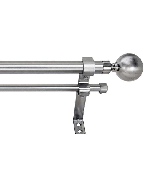 Plow & Hearth Curtain Rods & Hardware Indoor Living Ball Finial Double Rod Set