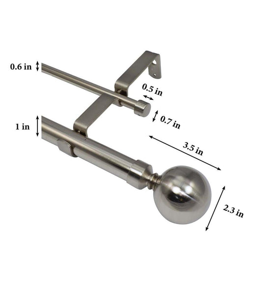 Plow & Hearth Curtain Rods & Hardware Indoor Living Ball Finial Double Rod Set