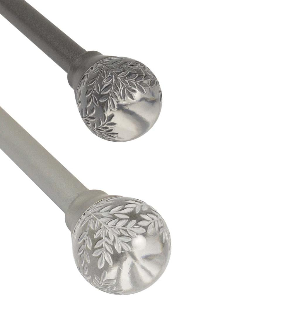 Plow & Hearth Curtain Rods & Hardware Indoor Living Botanical Curtain Rod Set With Gaia Finials