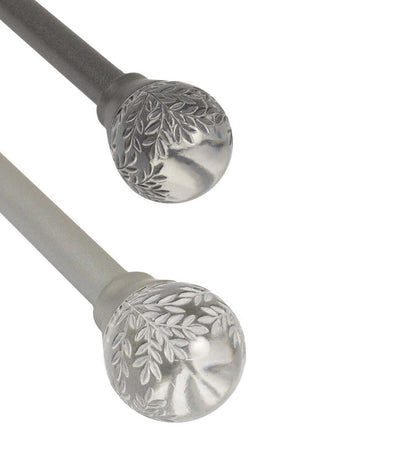 Plow & Hearth Curtain Rods & Hardware Indoor Living Botanical Curtain Rod Set With Gaia Finials