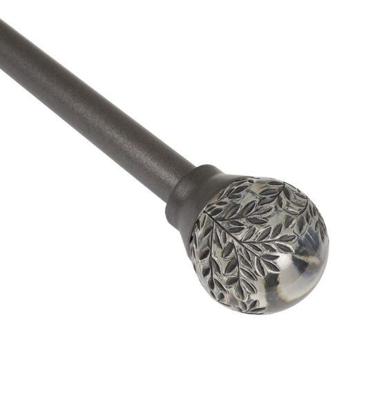 Plow & Hearth Curtain Rods & Hardware Indoor Living Botanical Curtain Rod Set With Gaia Finials