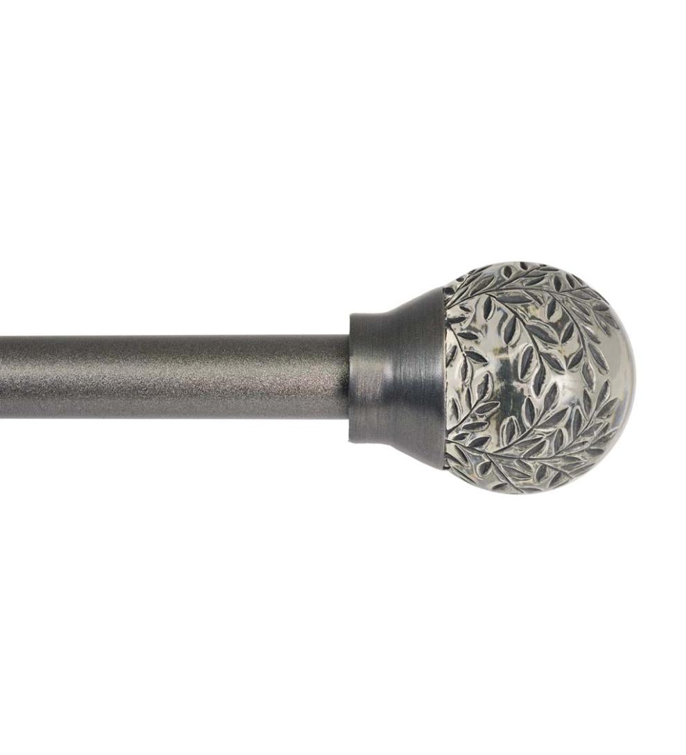 Plow & Hearth Curtain Rods & Hardware Indoor Living Botanical Curtain Rod Set With Gaia Finials