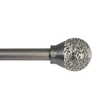 Plow & Hearth Curtain Rods & Hardware Indoor Living Botanical Curtain Rod Set With Gaia Finials