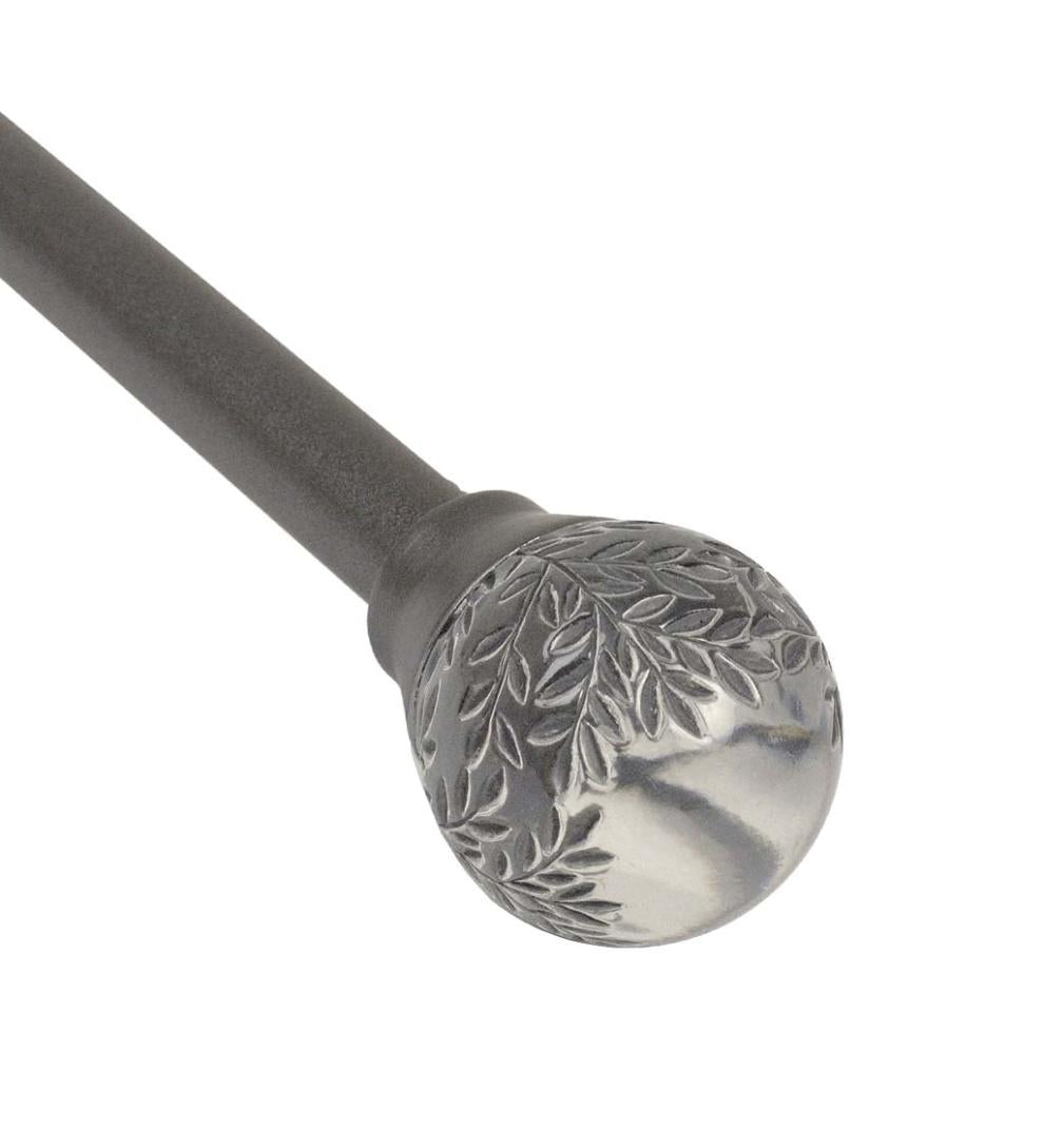 Plow & Hearth Curtain Rods & Hardware Indoor Living Botanical Curtain Rod Set With Gaia Finials