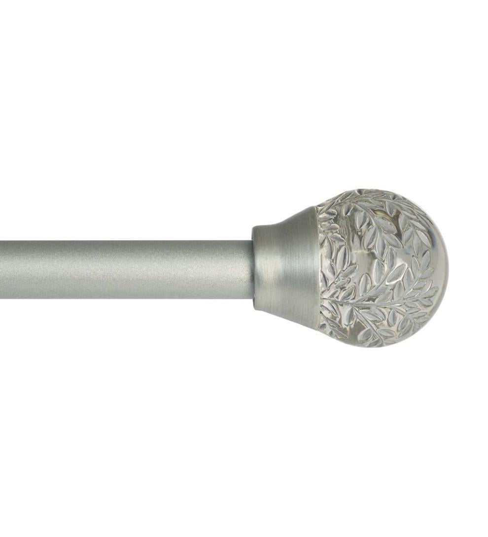 Plow & Hearth Curtain Rods & Hardware Indoor Living Botanical Curtain Rod Set With Gaia Finials