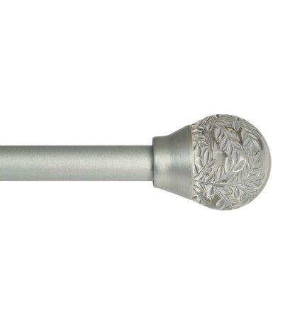 Plow & Hearth Curtain Rods & Hardware Indoor Living Botanical Curtain Rod Set With Gaia Finials