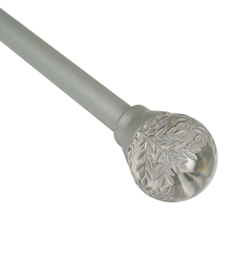 Plow & Hearth Curtain Rods & Hardware Indoor Living Botanical Curtain Rod Set With Gaia Finials