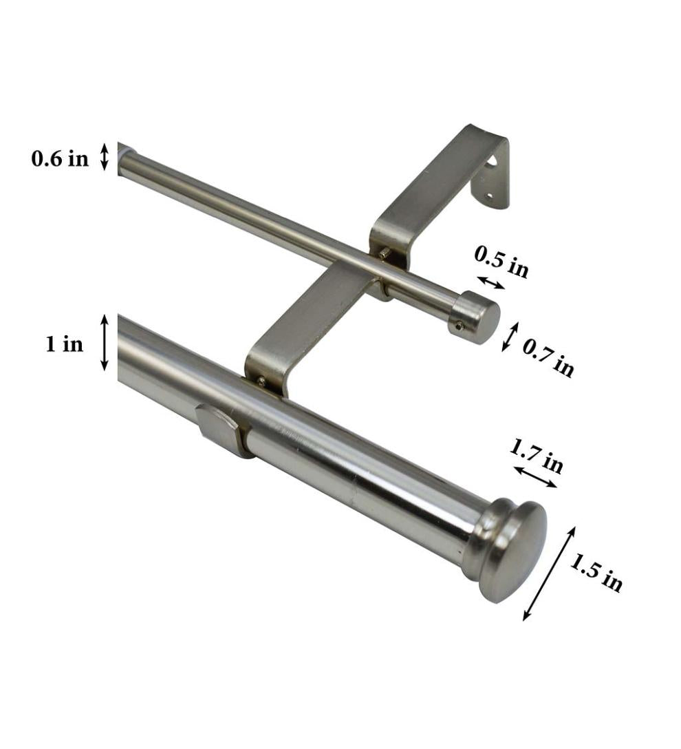Plow & Hearth Curtain Rods & Hardware Indoor Living Corona Double Curtain Rod Set