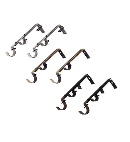 Plow & Hearth Curtain Rods & Hardware Indoor Living Double-Rod Brackets, Pair - Antique Brass
