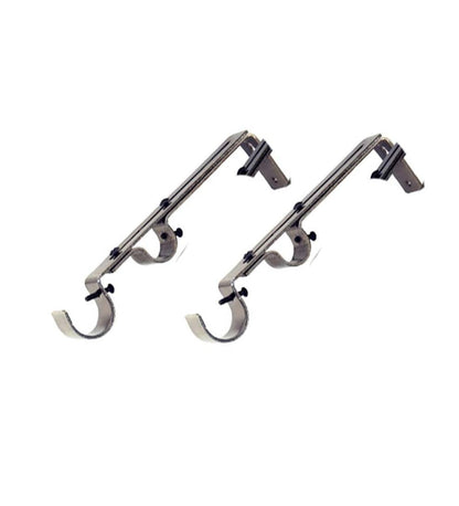 Plow & Hearth Curtain Rods & Hardware Indoor Living Double-Rod Brackets, Pair - Antique Brass