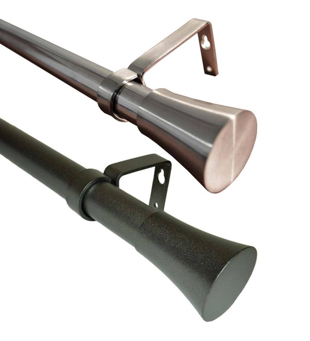 Plow & Hearth Curtain Rods & Hardware Indoor Living Indoor-Outdoor Stainless Steel Curtain Rod Set With Flare Finial