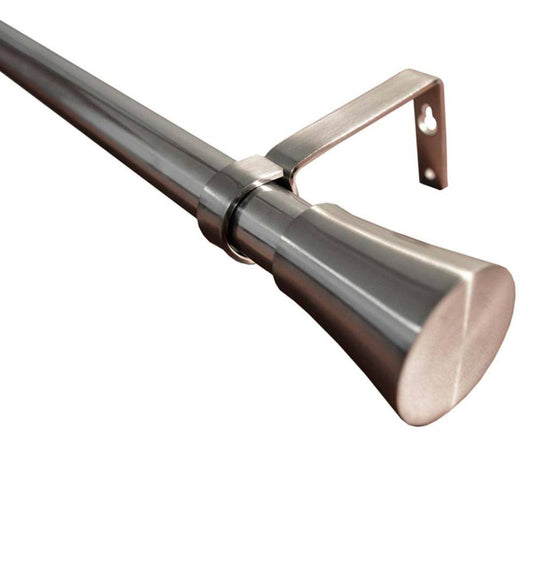 Plow & Hearth Curtain Rods & Hardware Indoor Living Indoor-Outdoor Stainless Steel Curtain Rod Set With Flare Finial