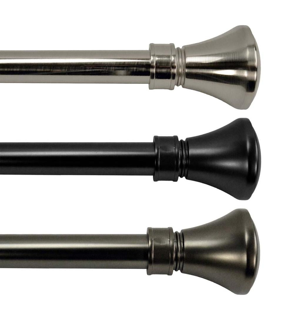 Plow & Hearth Curtain Rods & Hardware Indoor Living Lexington Adjustable Curtain Rod Collection With Flare Finial