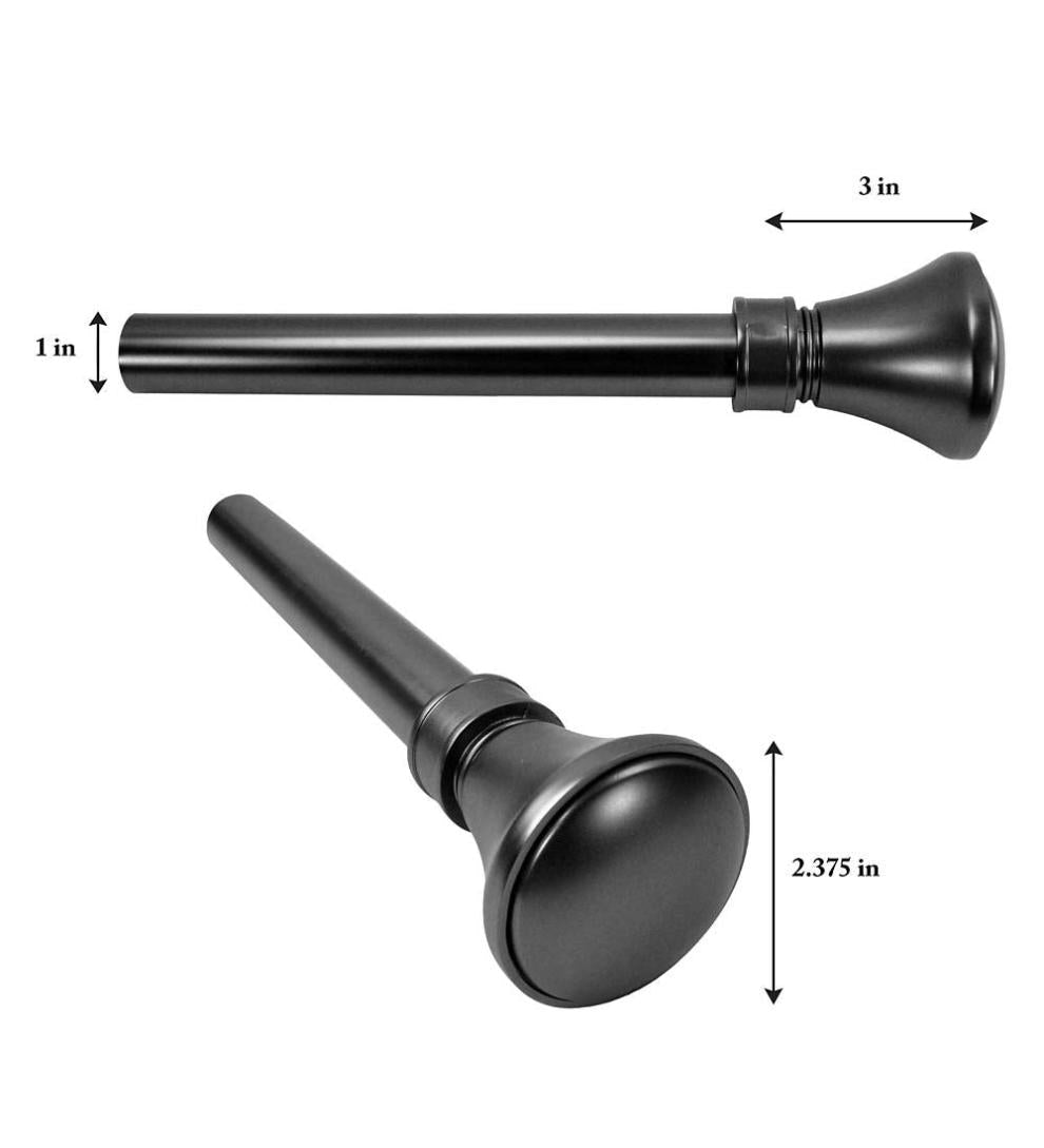 Plow & Hearth Curtain Rods & Hardware Indoor Living Lexington Adjustable Curtain Rod Collection With Flare Finial