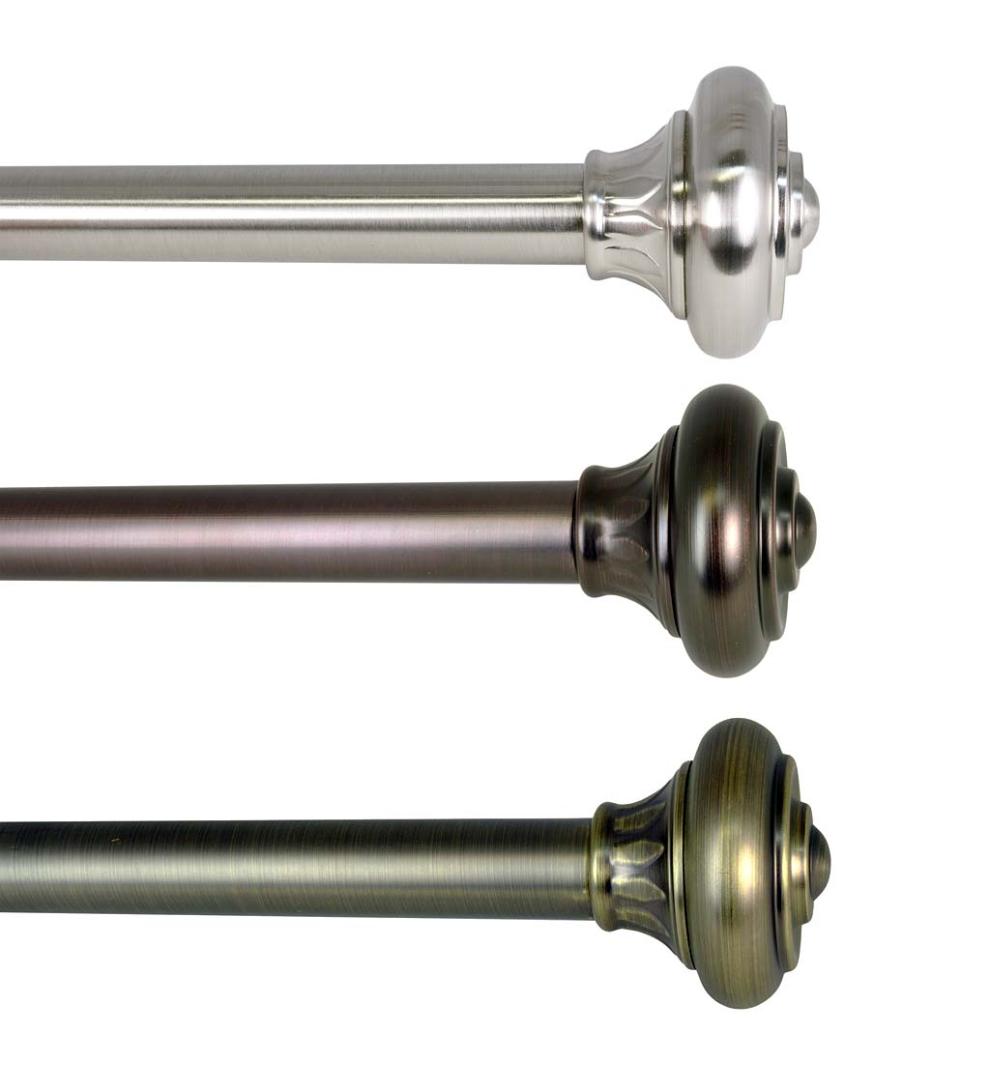 Plow & Hearth Curtain Rods & Hardware Indoor Living Lexington Adjustable Curtain Rod Collection With Royale Finial