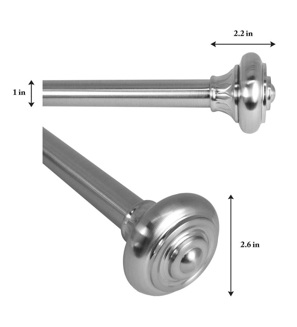 Plow & Hearth Curtain Rods & Hardware Indoor Living Lexington Adjustable Curtain Rod Collection With Royale Finial