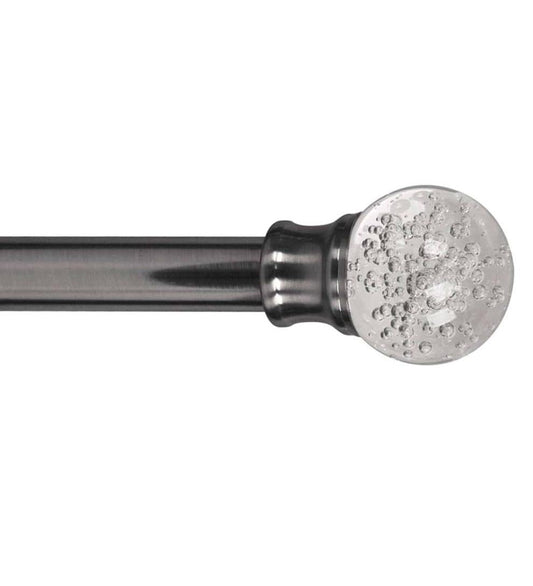 Plow & Hearth Curtain Rods & Hardware Indoor Living Lexington Adjustable Curtain Rod Set With Bubble Ball Resin Finial