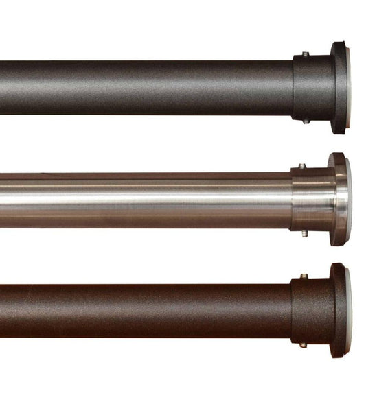 Plow & Hearth Curtain Rods & Hardware Indoor Living Stainless Steel Indoor-Outdoor Spring Tension Curtain Rod Set