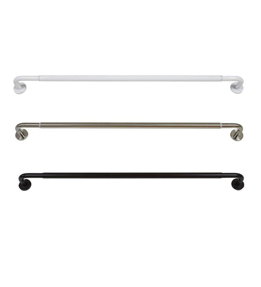 Plow & Hearth Curtain Rods & Hardware Indoor Living Steel Wraparound Privacy Curtain Rod