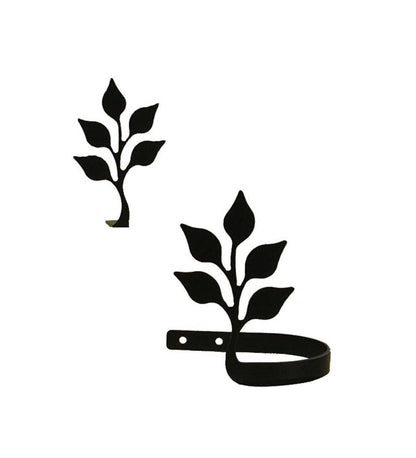 Plow & Hearth Curtain Rods & Hardware Indoor Living Usa-Made Wrought Iron Curtain Tiebacks - Bear