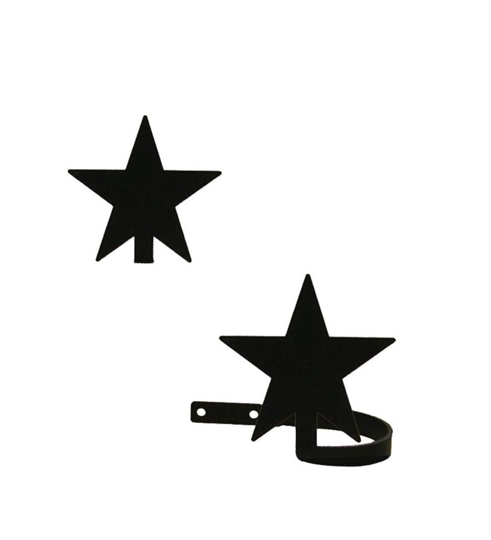 Plow & Hearth Curtain Rods & Hardware Indoor Living Usa-Made Wrought Iron Curtain Tiebacks - Bear