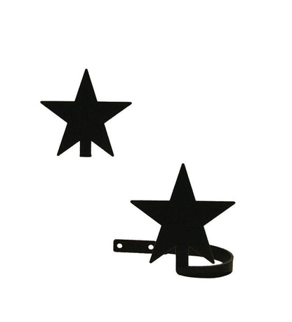 Plow & Hearth Curtain Rods & Hardware Indoor Living Usa-Made Wrought Iron Curtain Tiebacks - Bear