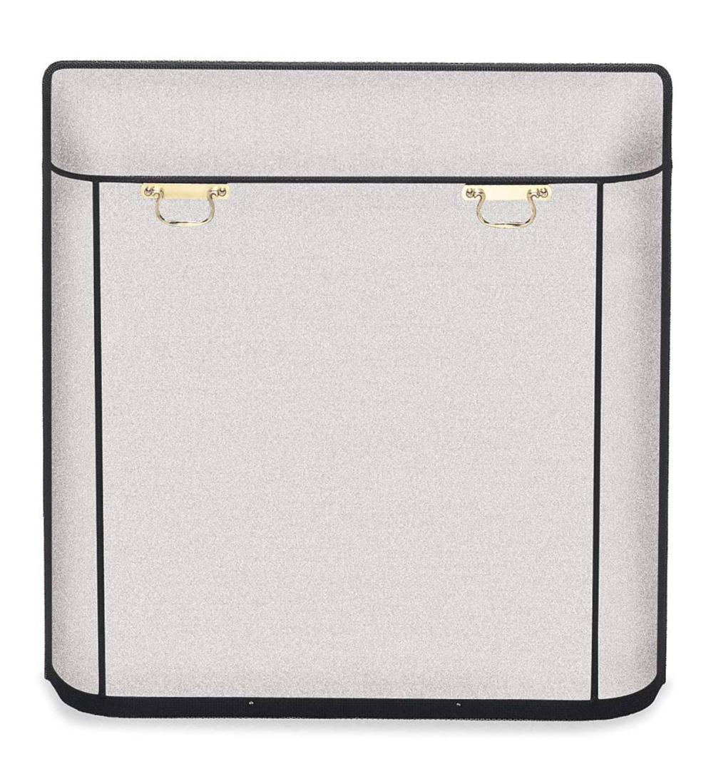 Plow & Hearth Custom Fire Screens Fireplace & Hearth Medium Custom Fireplace Screen, Black Spark Guard With Brass Handles - 1,501 To 2,300 Sq. Inches - Black