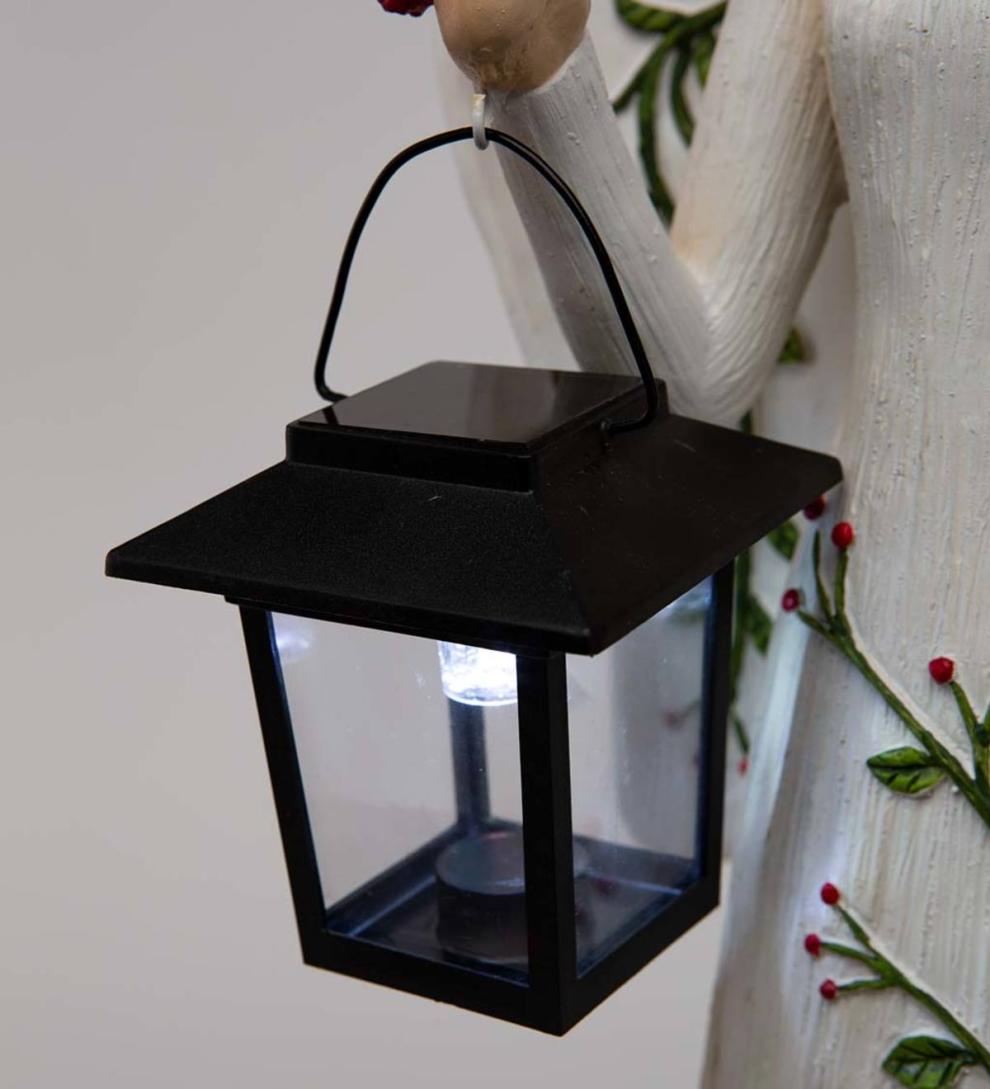 Plow & Hearth Deck & Patio Accents Outdoor Living Angel Garden Statue With Solar Lantern