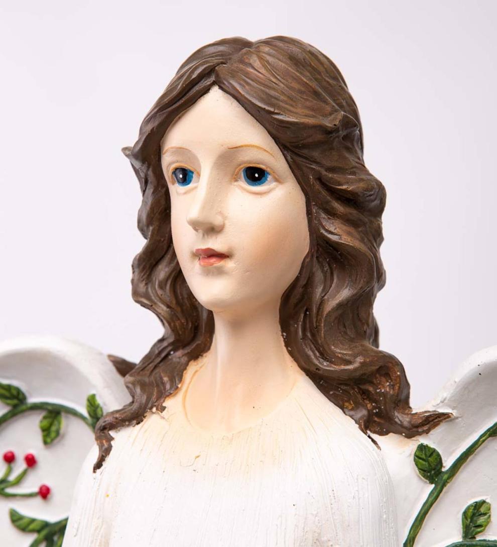 Plow & Hearth Deck & Patio Accents Outdoor Living Angel Garden Statue With Solar Lantern