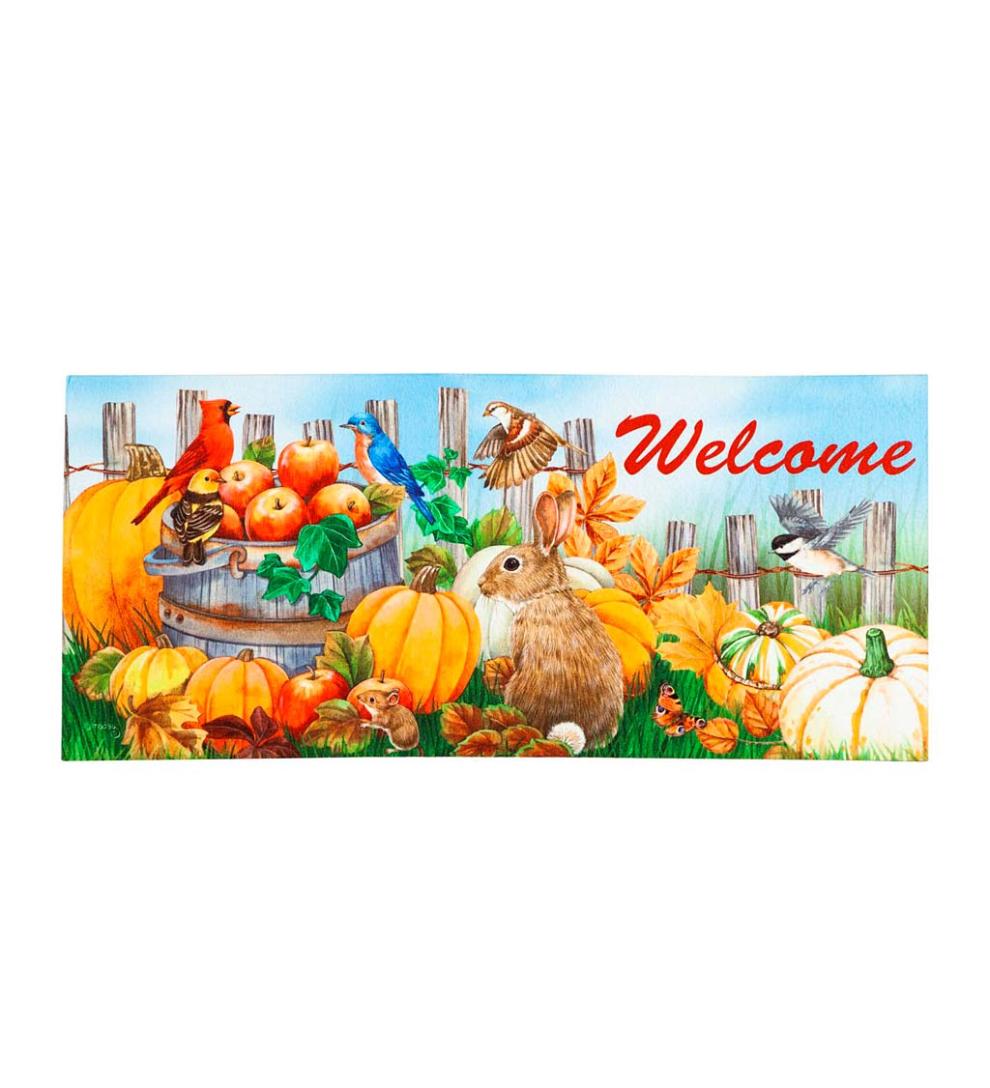 Plow & Hearth Deck & Patio Accents Outdoor Living Apples And Pumpkins Sassafras Switch Mat
