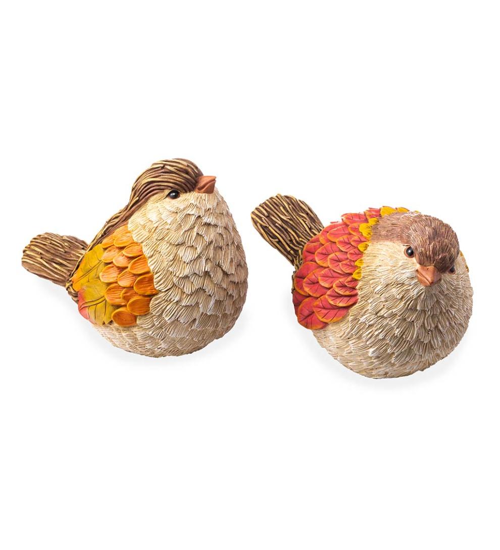 Plow & Hearth Deck & Patio Accents Outdoor Living Autumn Bird Garden Statues, Set Of 2